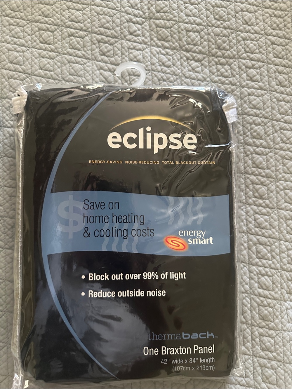 Eclipse Black Total Blackout Curtain Panel